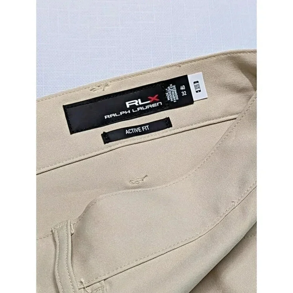 RLX Ralph Lauren Men's Active Fit Performance Twill Pants Basic Sand Size 40x32